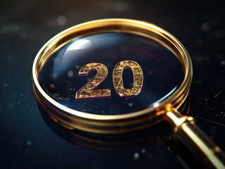 Magnifying Glass with Number 20