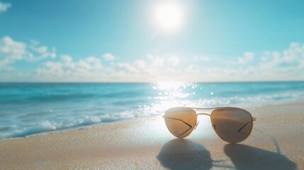 Sunglasses on Sandy Beach