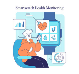 Health Monitoring Devices. Flat Vector Illustration