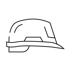 helmet builder hat accessory line icon vector. helmet builder hat accessory sign. isolated contour symbol black illustration
