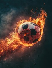 Fototapeta premium Soccer Ball Burning in Air