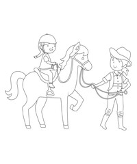 Unique and Cute Horse coloring page for kids and adults.  Horse coloring book page for children 