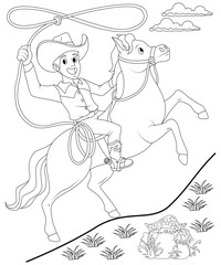 Unique and Cute Horse coloring page for kids and adults.  Horse coloring book page for children 