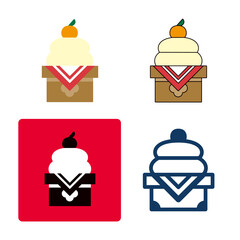 さまざまなタッチの、鏡餅のアイコンセット。お正月の鏡餅のイラストモチーフ。