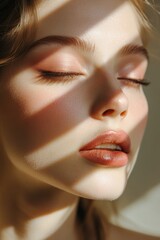 Close-up of a Make-up Artist Applying Blush to a Woman's Face, Perfect for Beauty and Cosmetics Industry Generative AI