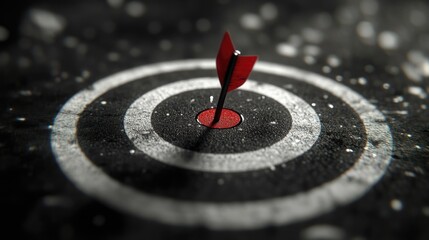 Red Dart in Black and White Target