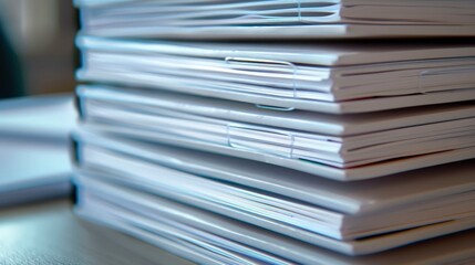 A stack of blank notebooks ready for students.