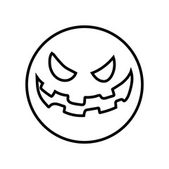 Halloween face icon vector. Scary face illustration sign. Funny Face symbol. Pumpkin face logo.