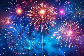 fireworks on the night sky