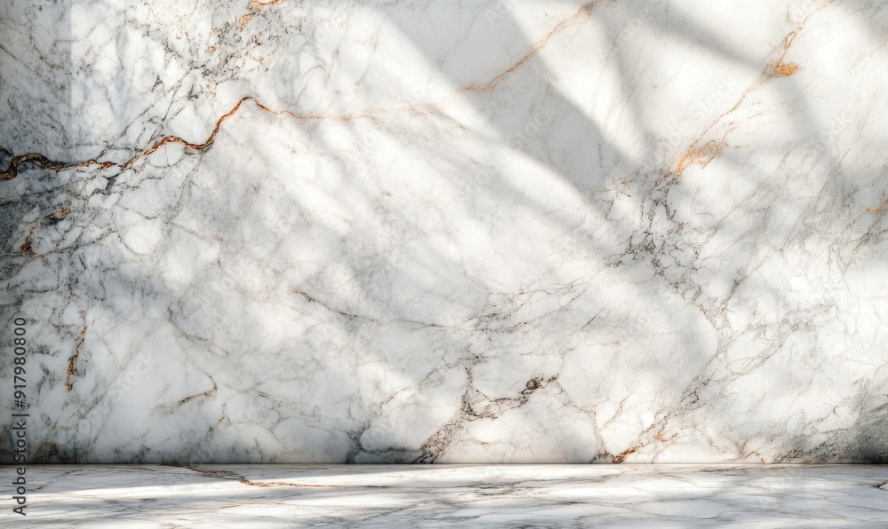 Poster marble table texture with soft light and shadows, ideal for product display or interior design gener