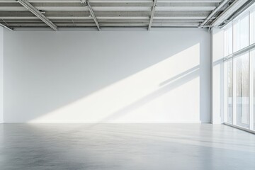 Fototapeta premium Empty Room with Large Windows