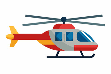 Vector illustration of a helicopter on white background