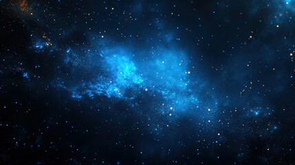 A blue sky with stars and a galaxy