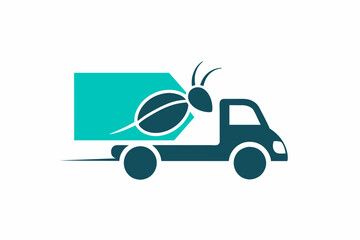 Vector illustration of a transportation company ant logo on white background