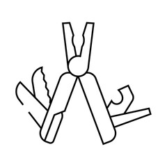 multitool hiker tool line icon vector. multitool hiker tool sign. isolated contour symbol black illustration