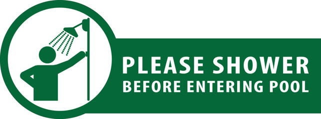 Shower before entering pool area sign vector.eps