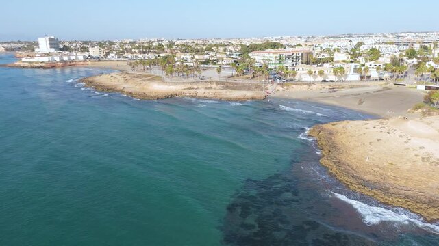 Aerial Drone Flight Along Orihuela Coastline, Spain