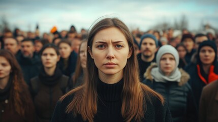 Fototapeta premium Woman Addressing Crowd