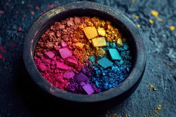 Colored Powder Bowl Close-Up