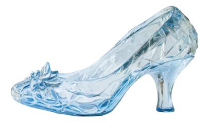 Gordijnen Vintage blue glass high heel shoe, cut out - stock png. © Mr. Stocker