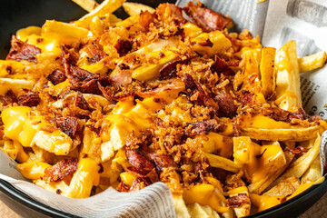 French fries with bacon and cheese