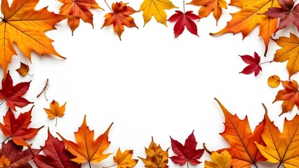 High-Quality Photorealistic Autumn Theme Wallpaper with a White Background, Showcasing the Beauty of Fall Foliage and Seasonal Elements in a Stunningly Realistic Backdrop