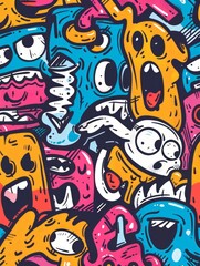 Doodle Art Illustration for Merchandise Clothing, Fashion Textile, Sport Apparel and Clothes Design Printing, Street Art Graffiti Pattern, Colorful Streetwear Design Bundle.