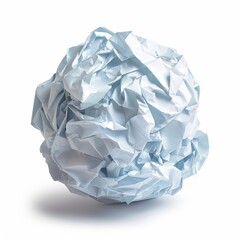 Fototapeta premium Crumpled paper ball isolated on white with clipping path, Generative AI 