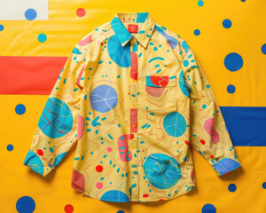 Obraz premium Yellow buttonup shirt with imaginative patterns