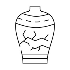 vase chinese line icon vector. vase chinese sign. isolated contour symbol black illustration