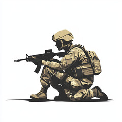 Fototapeta premium soldier with rifle