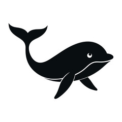 Fototapeta premium Black whale simple illustration 