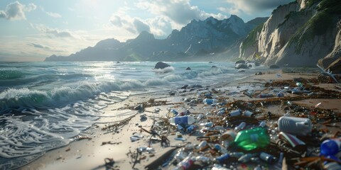 Plastic Pollution on a Pristine Beach