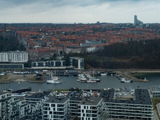 View of Aarhus wooden harbour