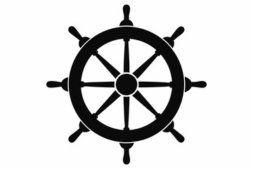 Steering wheel icon. ship steering silhouette vector illustration  © Trendy CraftSVG 