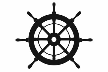  Steering wheel icon. ship steering silhouette vector illustration  © Trendy CraftSVG 