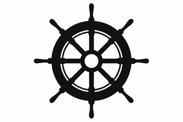  Steering wheel icon. ship steering silhouette vector illustration  © Trendy CraftSVG 