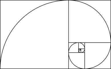Golden Ratio, Phi, Fibonacci Sequence Illustration, Mathematical, Architectural Pattern, Sacred Geometry Clipart