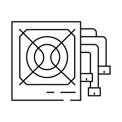 power supply computer line icon vector. power supply computer sign. isolated contour symbol black illustration