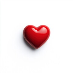 Fototapeta premium Glossy Red Heart on White Background.