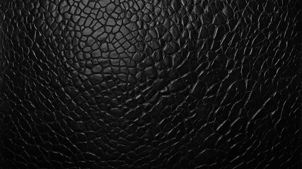 Abstract close-up of black textured leather illustrating intricate patterns and designs.