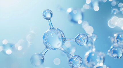 Hyaluronic Acid Molecule Structure, Advanced Skincare Ingredient for Hydration and Anti-Aging