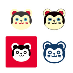 さまざまなタッチの、張り子犬のアイコンセット。民芸品の犬の張り子のイラストモチーフ。