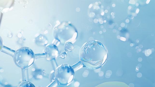 Hyaluronic Acid Molecule Structure, Advanced Skincare Ingredient for Hydration and Anti-Aging