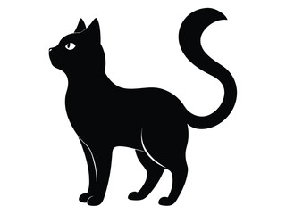 a cat silhouette white background.eps