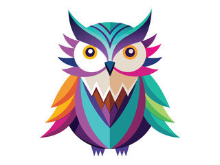 abstract owl with legs in bright colorful gradient.eps