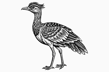 arabian bustard silhouette vector.eps
