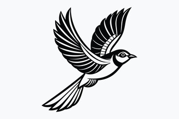 bird is flying clean line art minimalist.eps