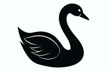 black silhouette swan.eps