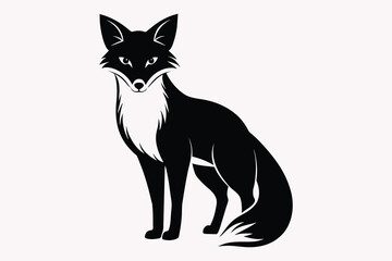 fox black silhouette vector illustration.eps